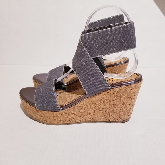 Volatile Grey Cork Heels with Sparkles 6 - Picture 2 of 6